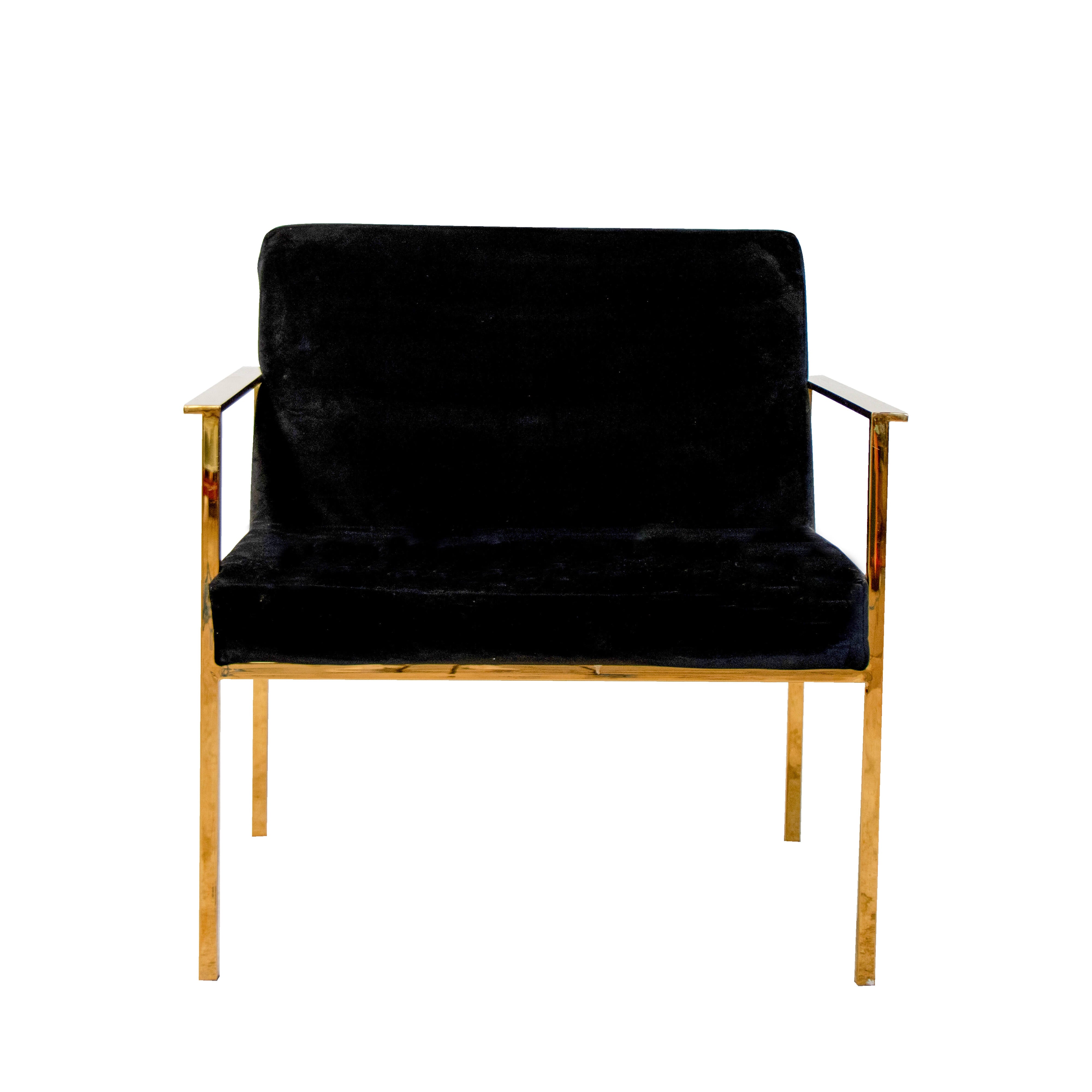 Sillón contemporáneo negro con dorado