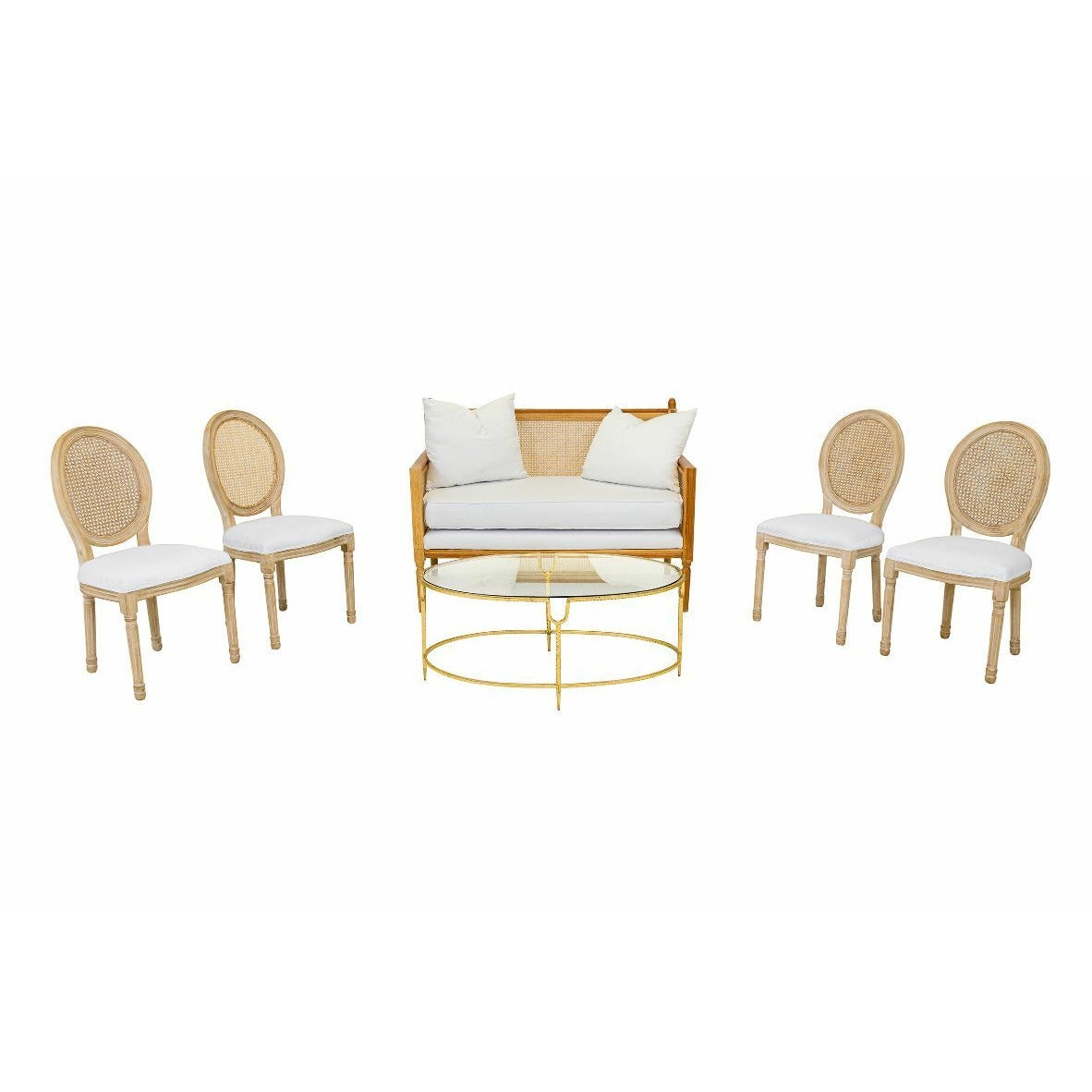 Set para Ceremonia Civil Bejuco con Cojines Blancos