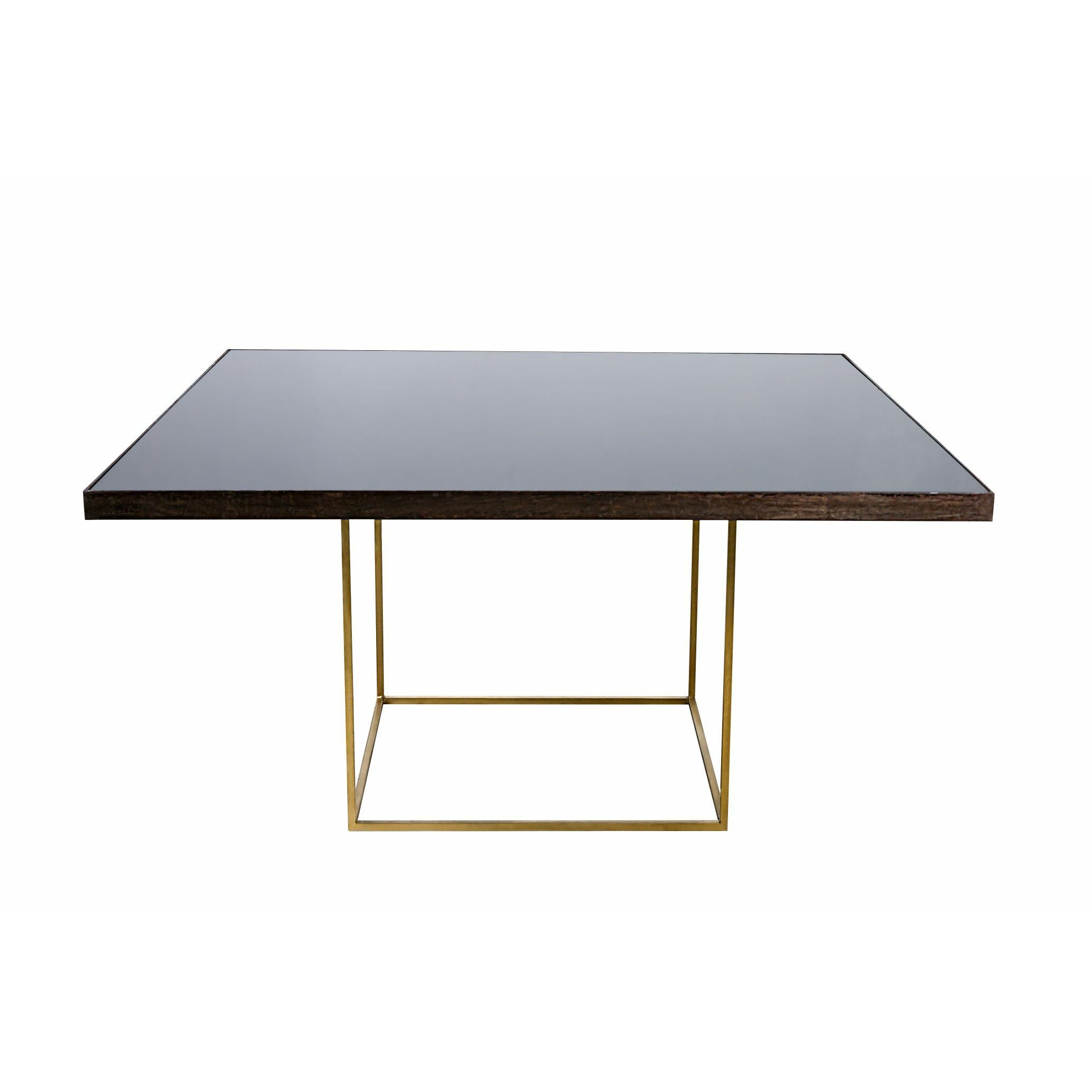 Mesa de Vidrio Negro Cuadrada Base de Herrería 1.50 mts