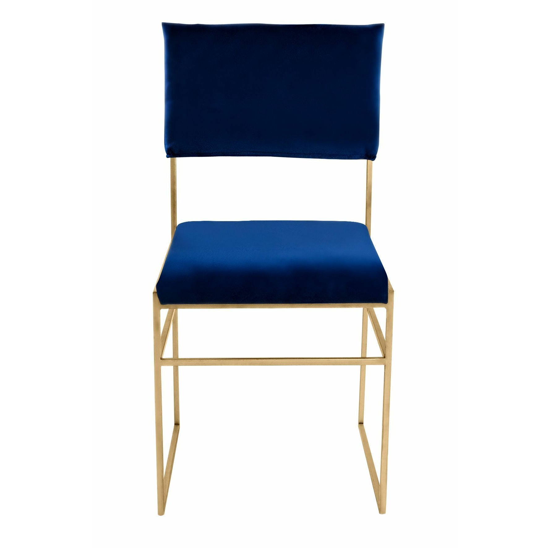 Silla Contempo Azul Estructura Dorada