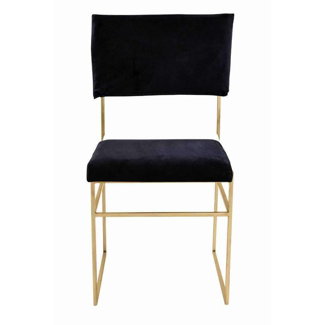 Silla Contempo Negro Estructura Dorada