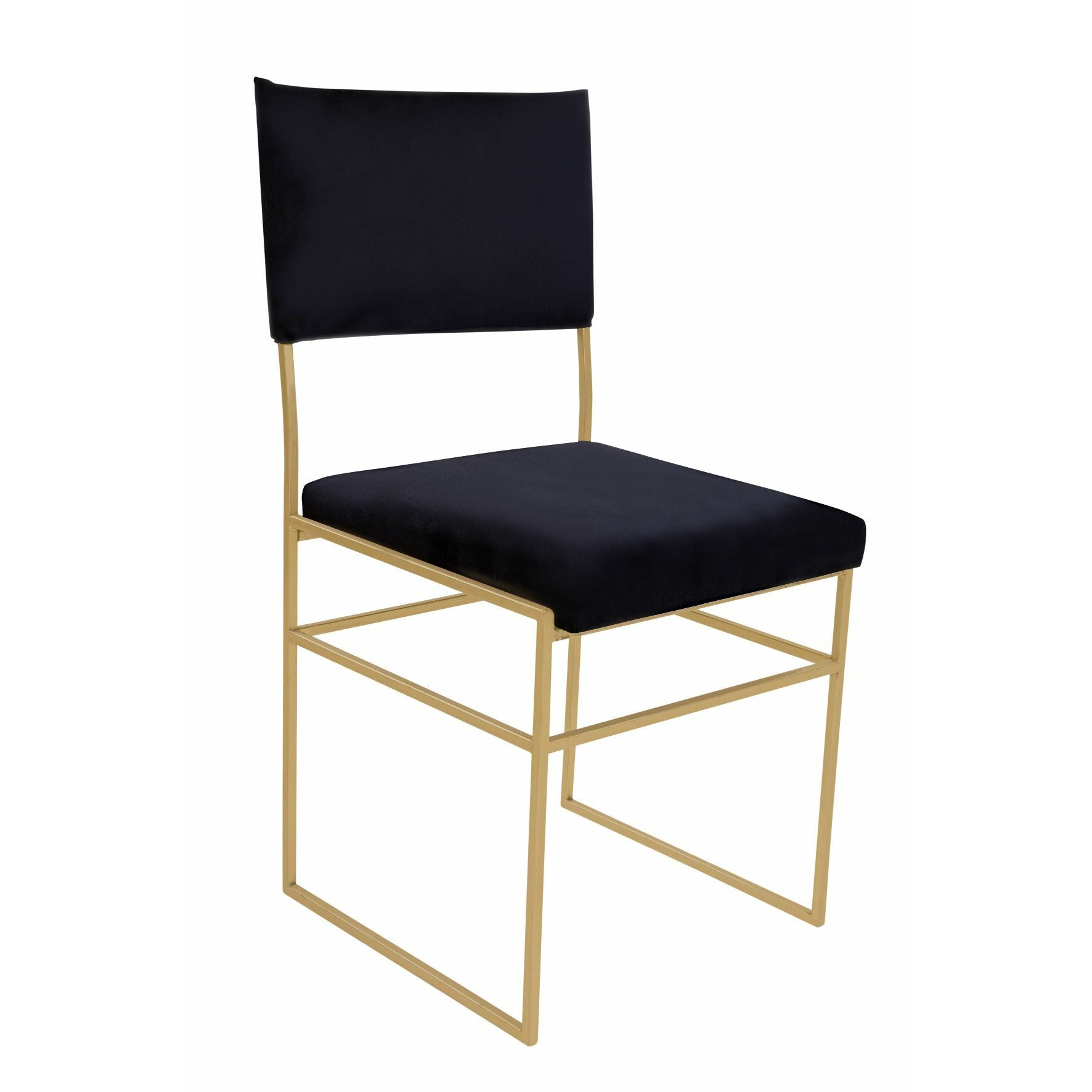 Silla Contempo Negro Estructura Dorada