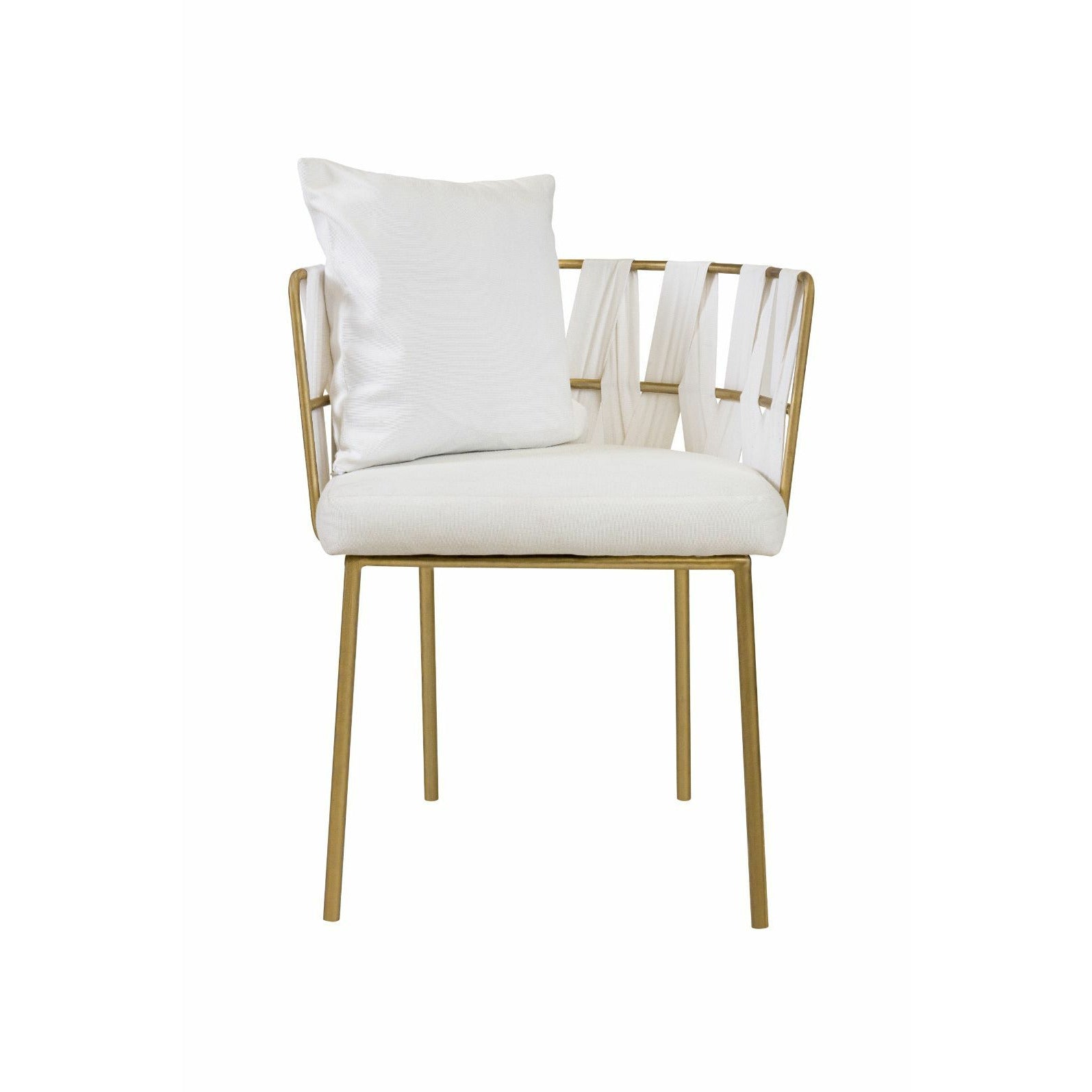 Silla Basquet blanca con estructura dorada